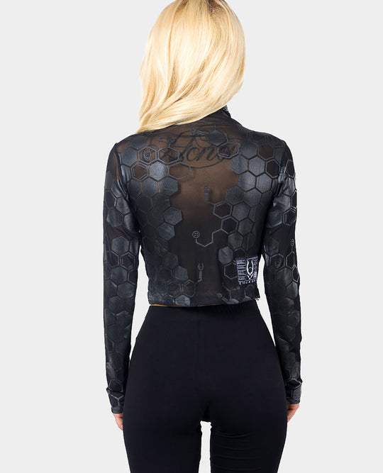 ANTIMATTER MESH L/S CROP TOP