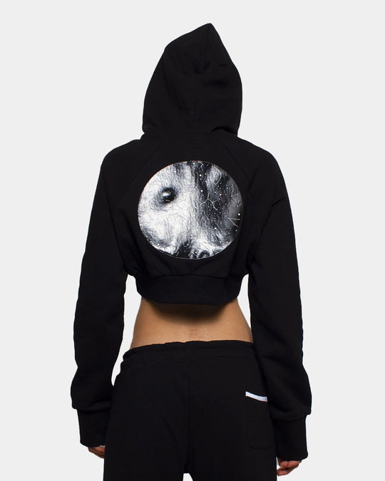 STARGAZER CROP HOODIE BLACK