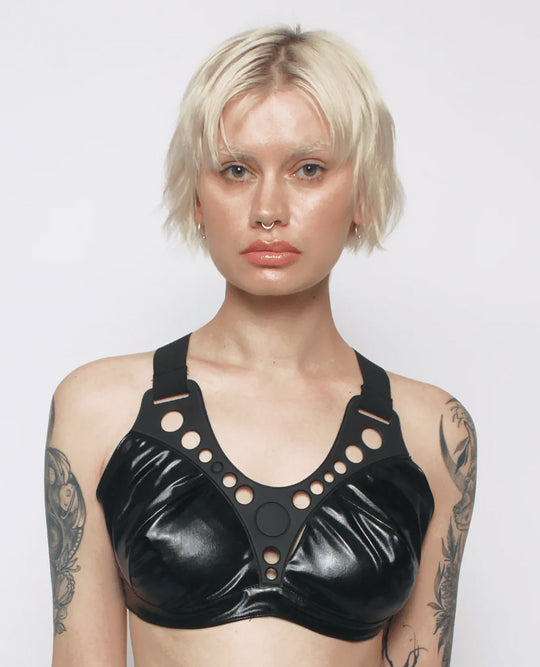 CYBAURA BRALETTE BLACK WET LOOK