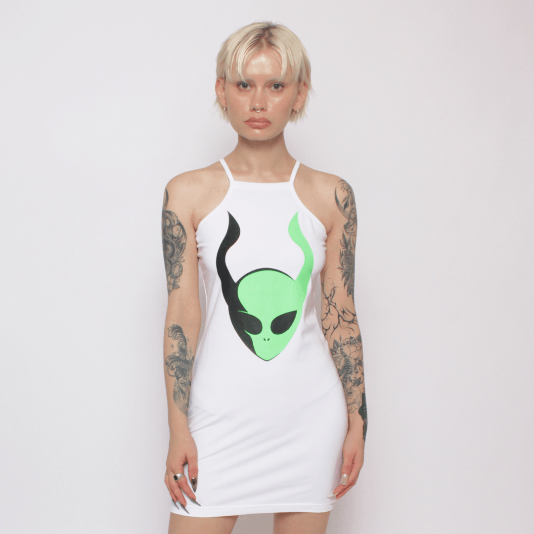INVASION TANK DRESS WHITE