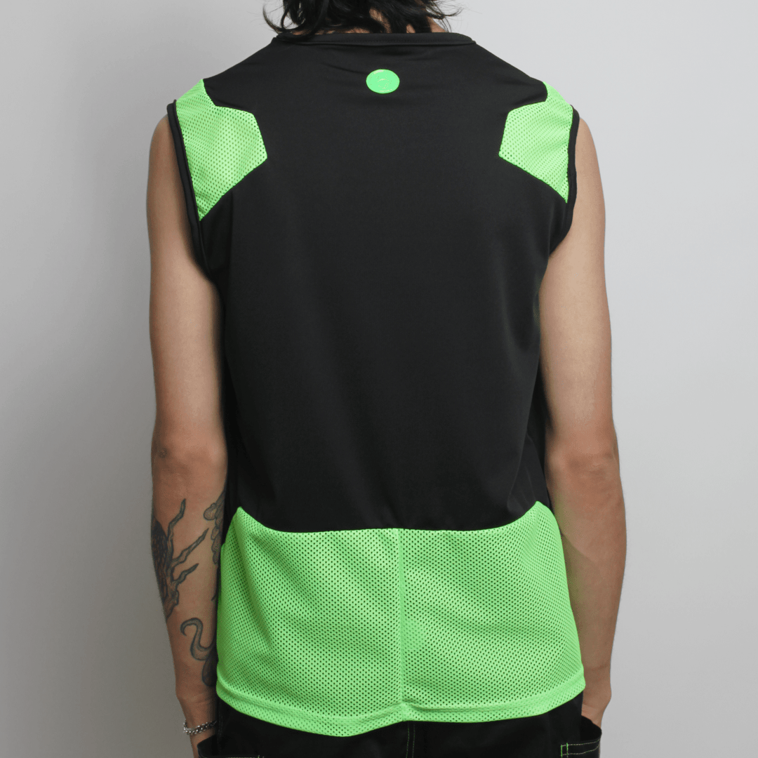 MESHED UP VEST BLACK / GREEN