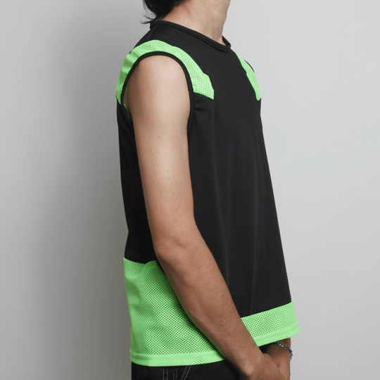 MESHED UP VEST BLACK / GREEN