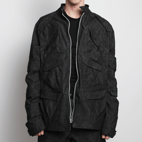 MULTI POCKET JACKET DARK BLUE DENIM