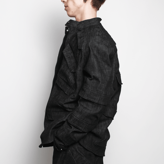 MULTI POCKET JACKET DARK BLUE DENIM