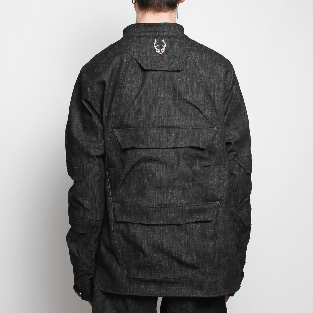 MULTI POCKET JACKET DARK BLUE DENIM