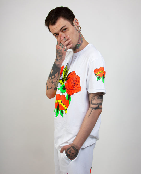 OVERSIZE TATTOO ROSE T-SHIRT