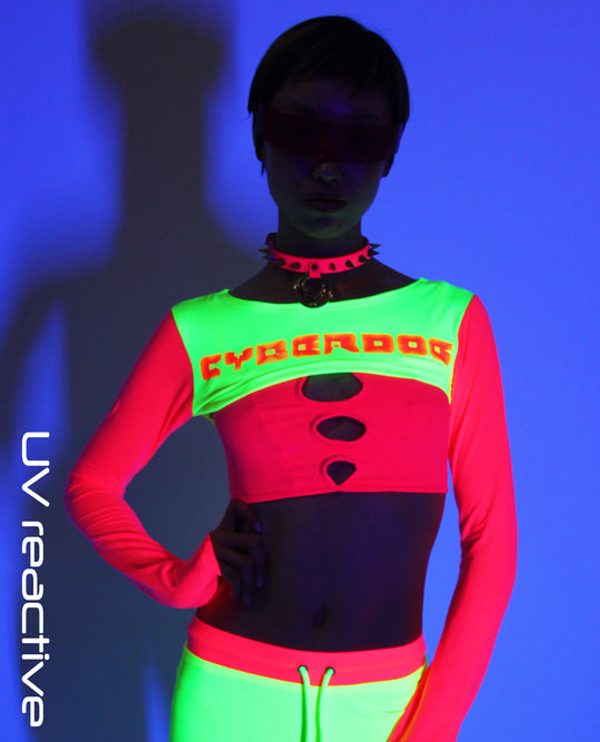 WOMEN CROP L/S TOP RAVE WAVE