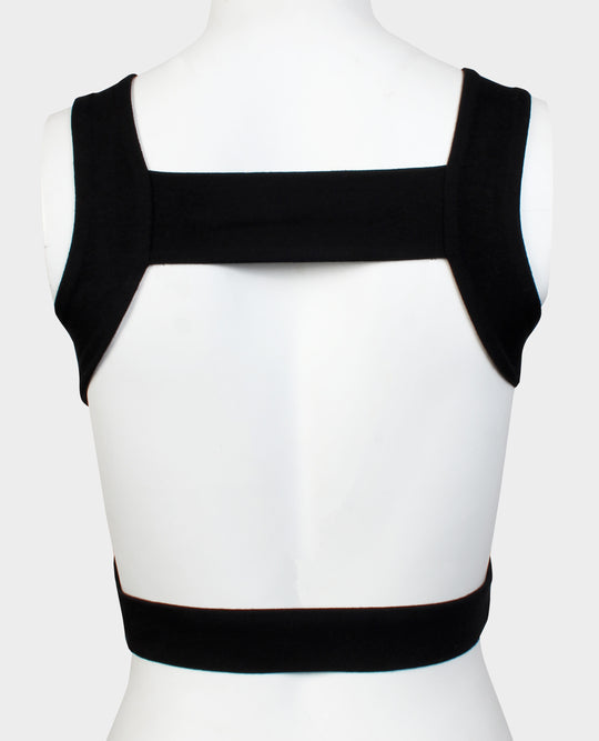 TATTOO ROSE CROP HARNESS TOP