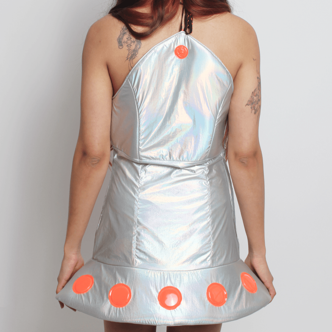 UFO ROCKET DRESS SILVER