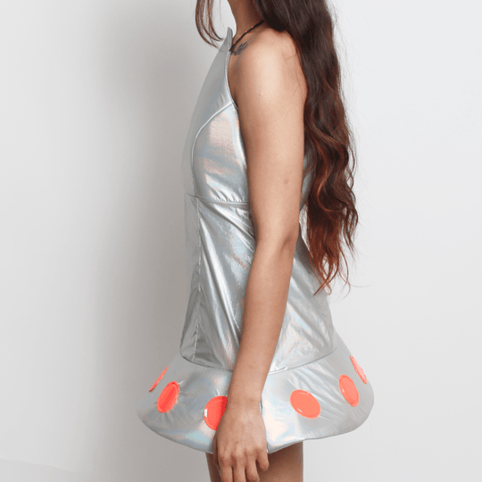 UFO ROCKET DRESS SILVER