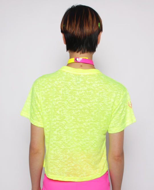 EASY CROP TEE NEON BUTTERFLY