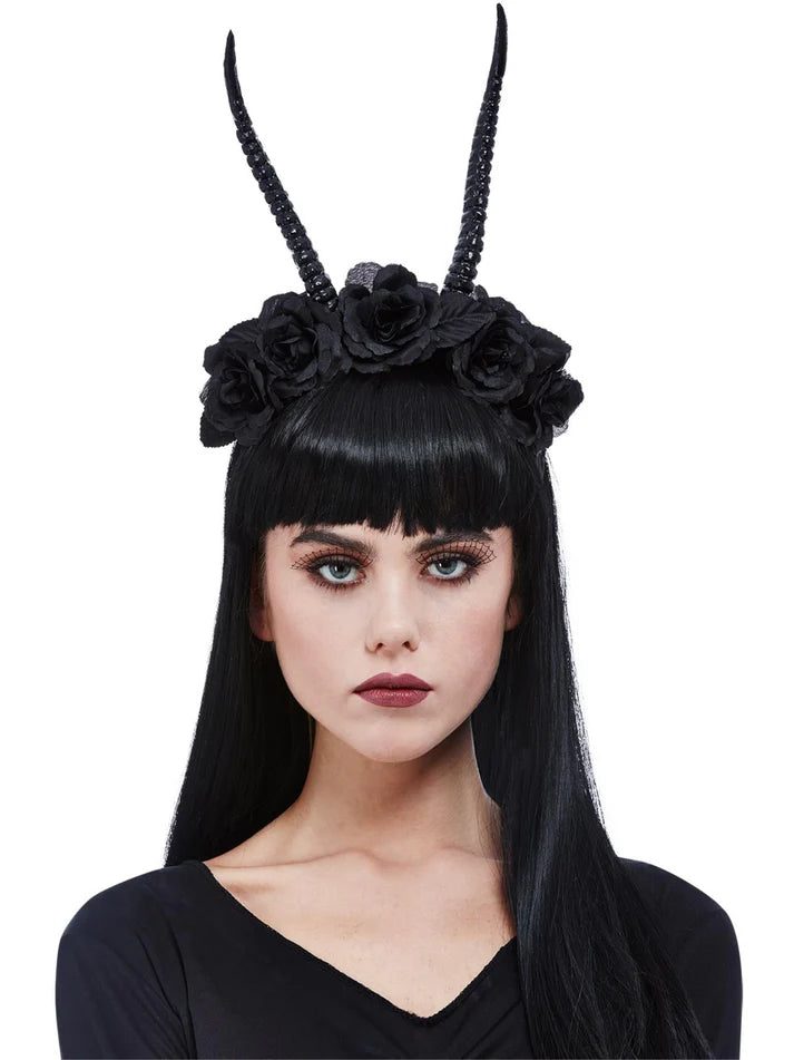 DEMON HORN FLOWER HEADBAND