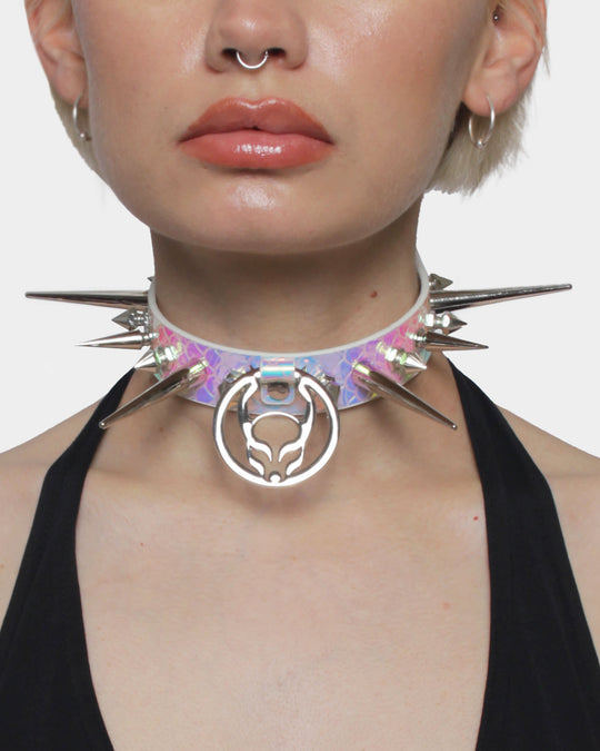 SPIKES & SCREWS LOGO COLLAR