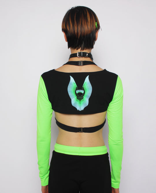 WOMEN CROP L/S TOP RAVE WAVE