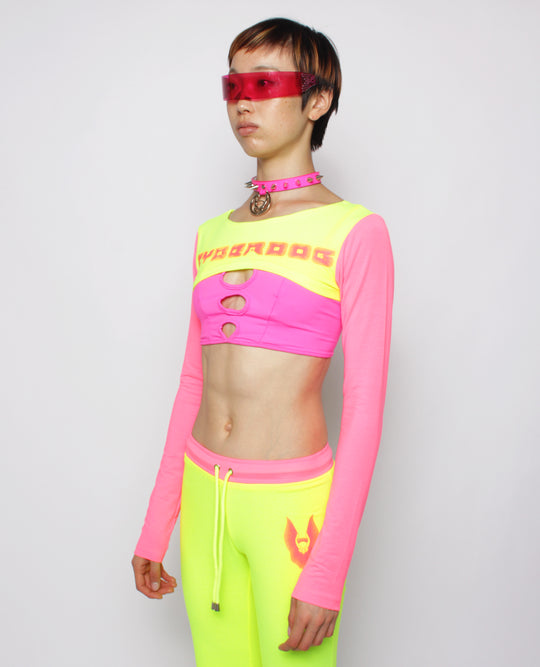 WOMEN CROP L/S TOP RAVE WAVE