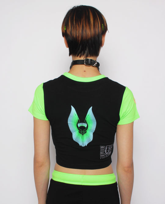 WOMEN CROP TEE RAVE WAVE
