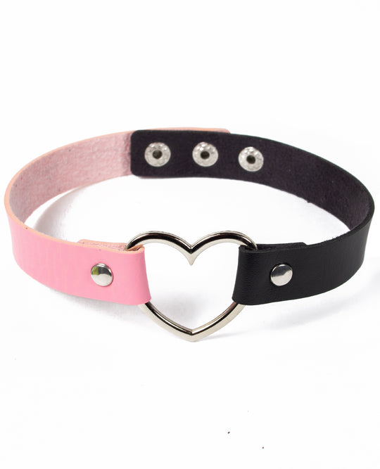 2 TONE HEART COLLAR.