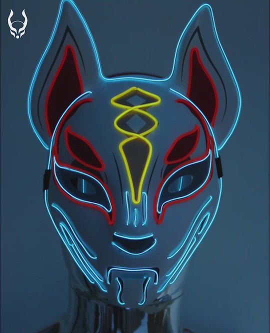KITSUNE LIGHT UP MASK WHITE