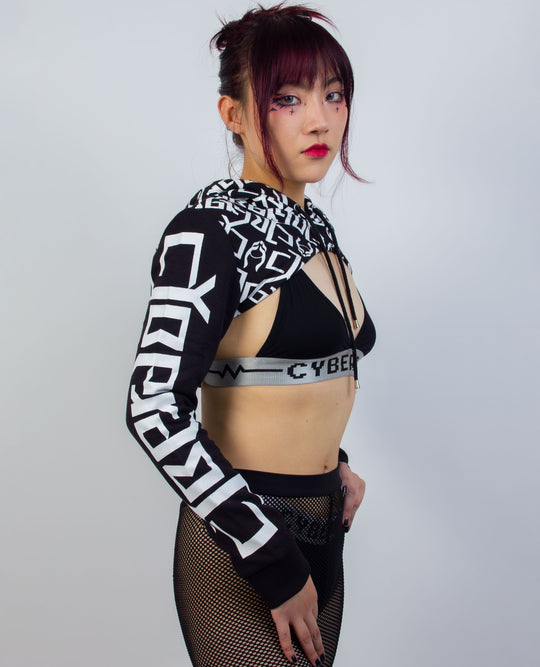 Super Cropped Hoodie Ambigram Black