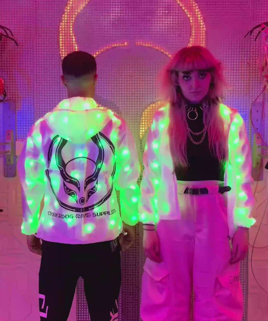 LIGHT UP RAINCOAT - UV REATIVE - MULTI COLOUR LIGHTS