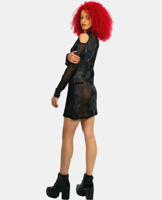 ANTIMATTER MESH DRESS.