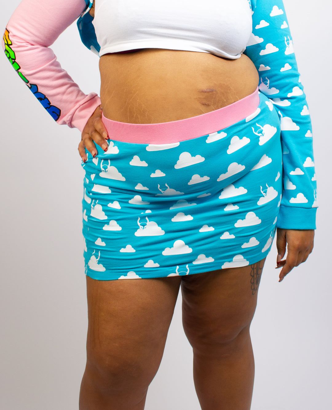 CLOUD PL AI BODYCON SKIRT FRONT