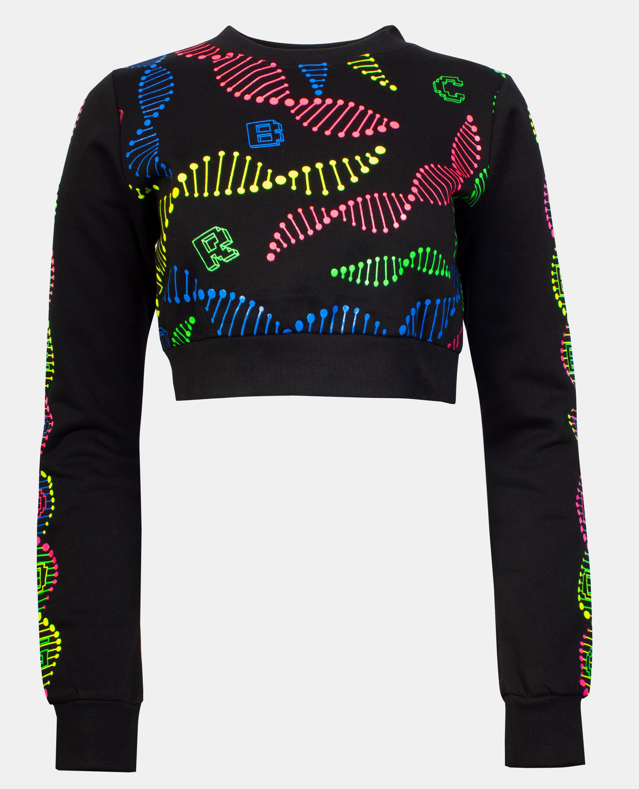 CROP AOP DNA SWEAT FRONT