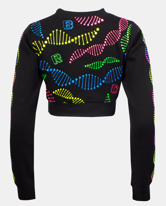 CROP AOP DNA SWEAT BACK