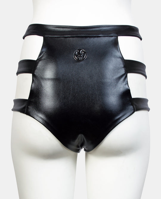 CADET HOTPANTS BLACK WET LOOK BACK