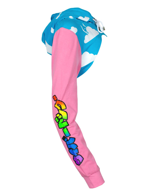 SUPER CROP HOODIE CLOUD PLAI.