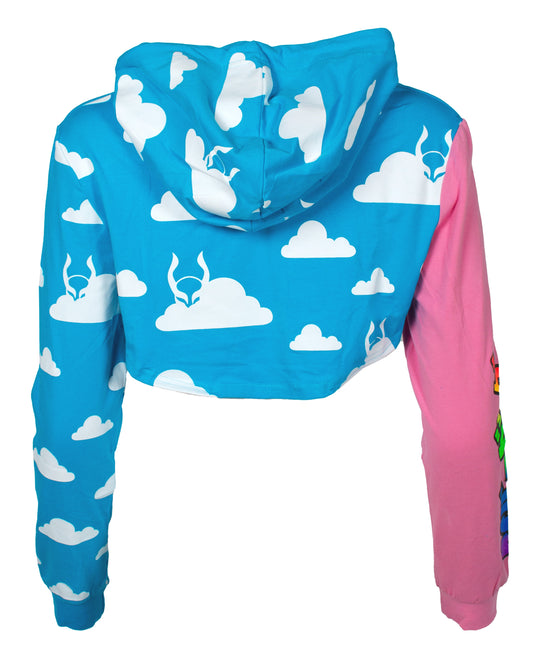 SUPER CROP HOODIE CLOUD PLAI.