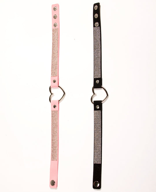 DIAMANTE HEART COLLAR.