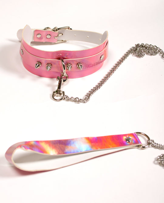 SPIKED COLLAR & LEASH.