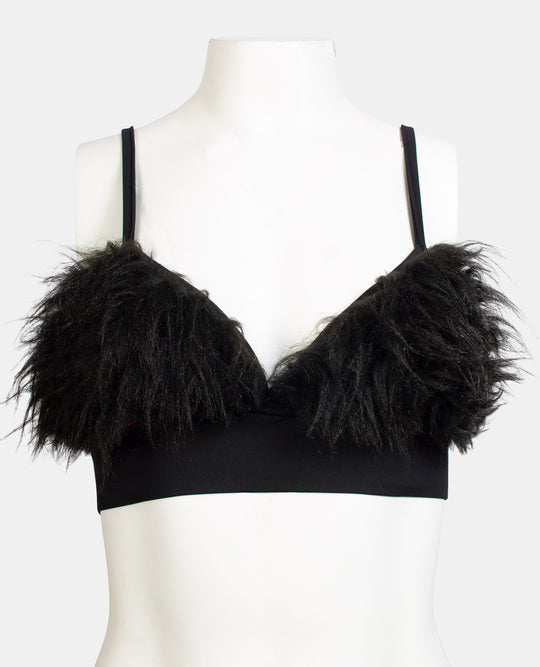 FUR BRALET BLACK/BLACK FRONT