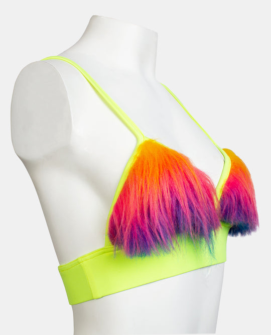 FUR BRALET YELLOW/RAINBOW SIDE