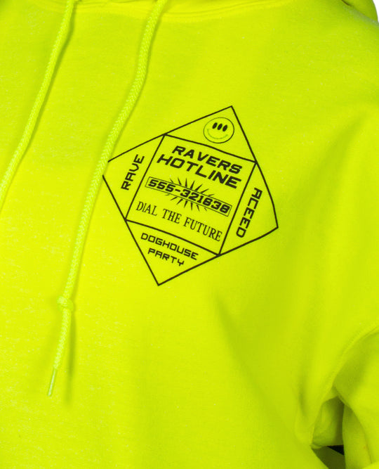 OVERSIZE RAVERS HOTLINE HOODY.