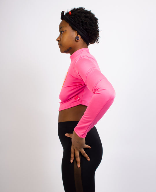 LUVA CROP L/S TOP PINK PINK SIDE
