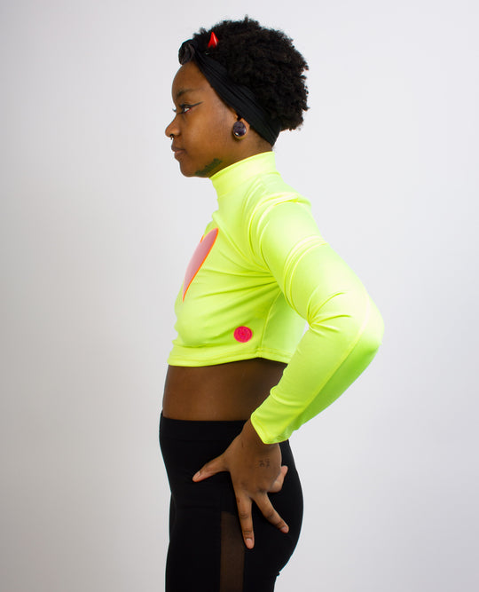LUVA CROP L/S TOP YELLOW PINK SIDE