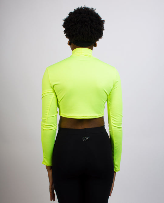 LUVA CROP L/S TOP YELLOW PINK BACK