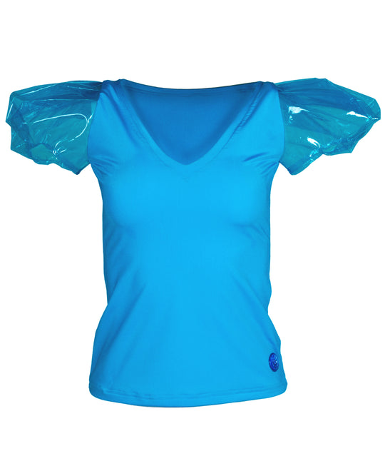 PVC PUFF SLEEVE TOP.