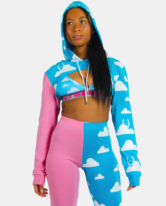 SUPER CROP HOODIE CLOUD PLAI.