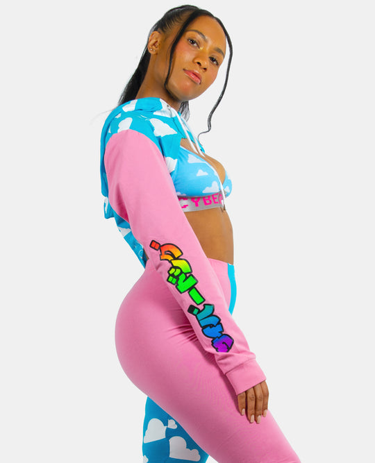 SUPER CROP HOODIE CLOUD PLAI.