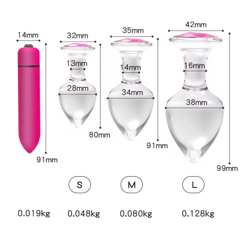 GLASS BUTT PLUG SET