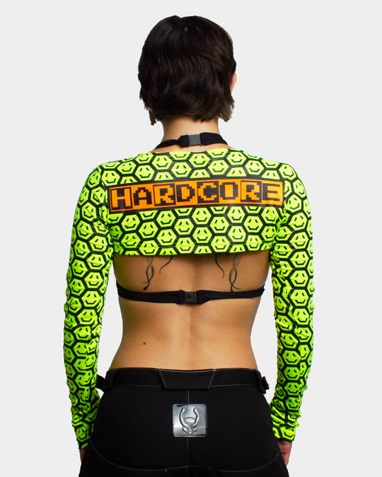 CROP L/S TOP HEX SMILEY