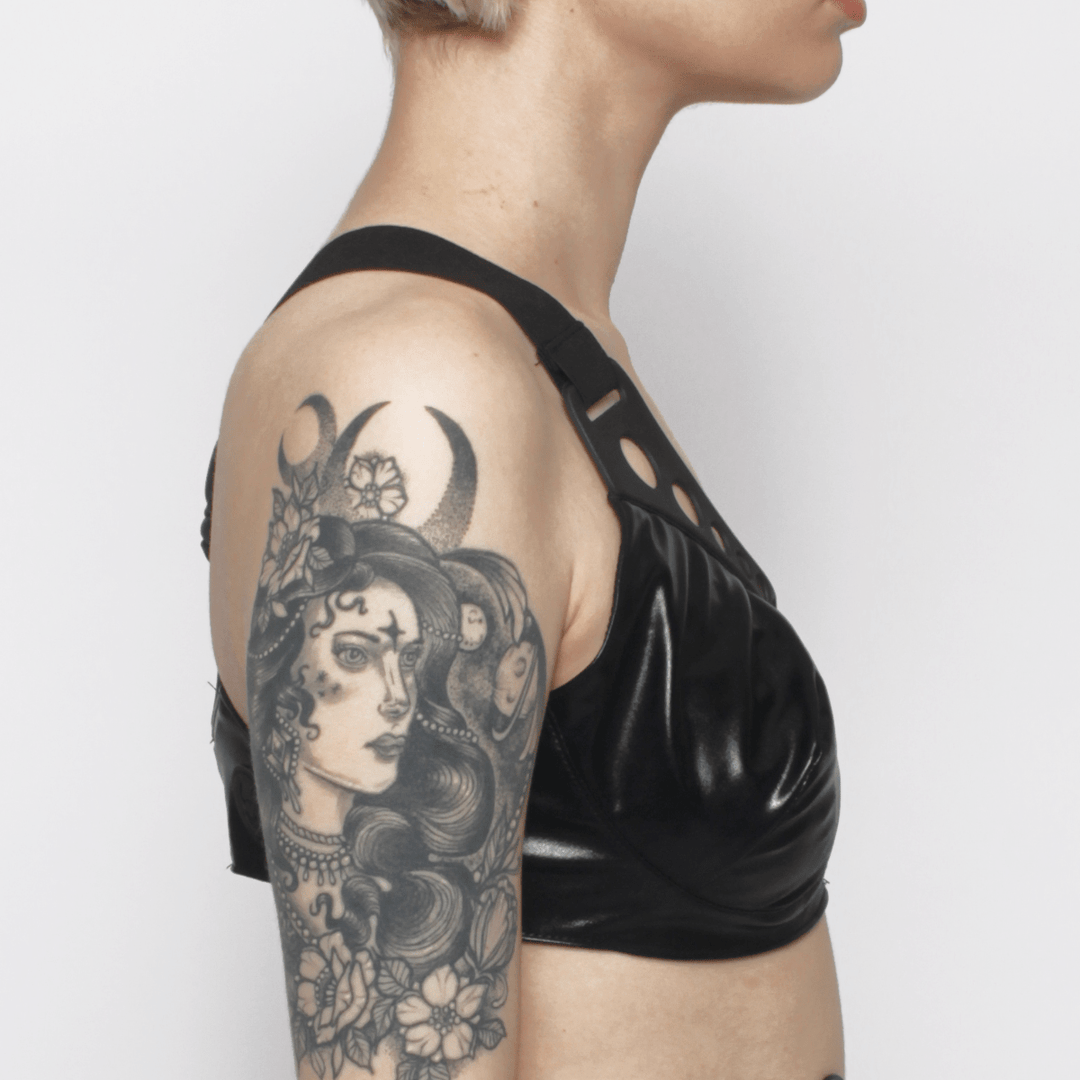 CYBAURA BRALETTE BLACK WET LOOK