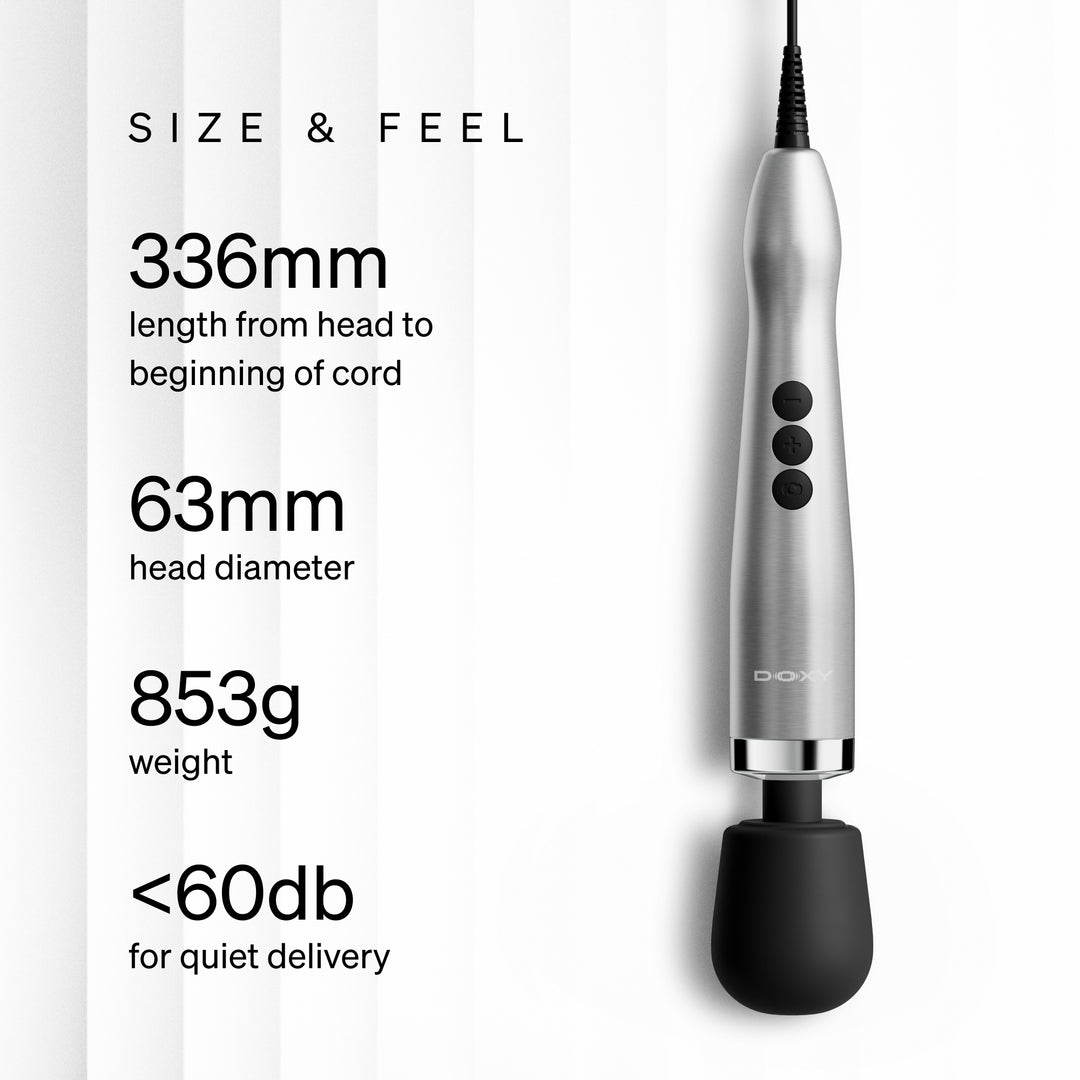 DOXY 2.0 DIE CAST MAX - SILVER - PLUG-IN WAND MASSAGER