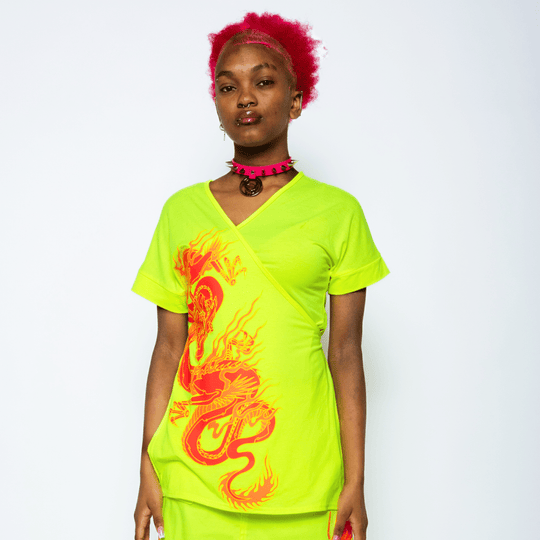 DRAGONITE KIMONO WRAP FLOU/YELLOW