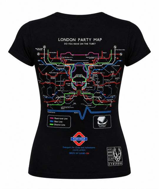 PARTY MAP T-SHIRT GIRLS BLACK