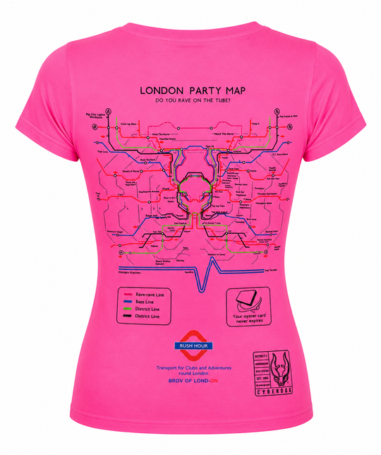 PARTY MAP T-SHIRT GIRLS FLUO PINK
