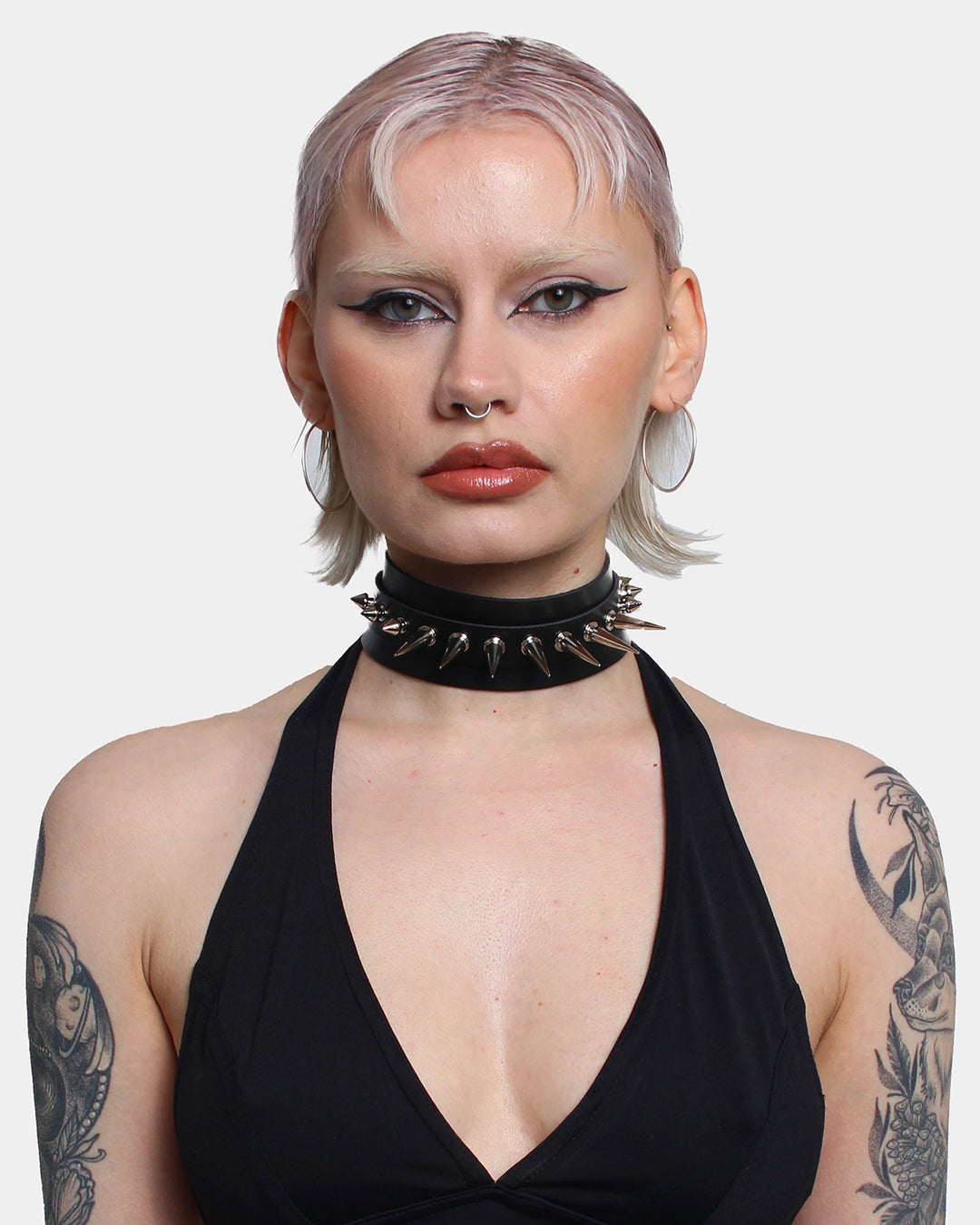 SPIKED COLLAR BLACK / SILVER